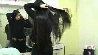 Chinese ladys amazing long silky hair [upl. by Mashe]