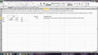 Expected Value Excel [upl. by Quintie]