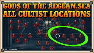 Assassins Creed Odyssey All GODS OF THE AEGEAN SEA Cultist Locations  Cult Unmasked Trophy [upl. by Aivekahs888]