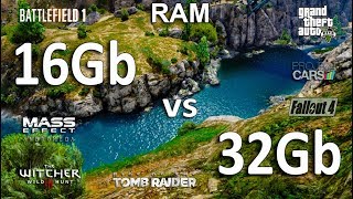 16Gb vs 32Gb RAM Test in 7 Games [upl. by Dranyar]