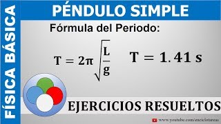 PÉNDULO SIMPLE  DETERMINE EL PERIODO  EJERCICIO RESUELTO [upl. by Daas]