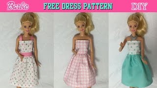 DIY Tutorial How to make Barbie Doll Dress Free Pattern [upl. by Gimble320]