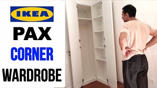 IKEA PAX Corner Wardrobe Assembly  Ikea Corner Closet Assembling [upl. by Suelo192]