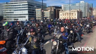 The Hells Angels lead thousands of bikers through London Streets  Harley Davidson Chopper Bikes [upl. by Nivahb]