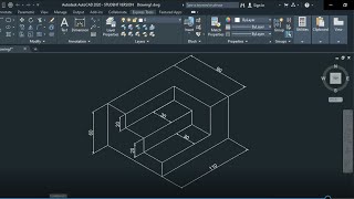 Isometric drawing in AutoCAD figure 1 AutoCAD tutorial [upl. by Lechner]