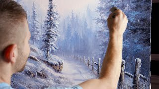 Beginner Friendly Winter Landscape Painting [upl. by Nocaj684]