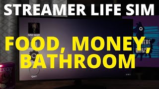 STREAMER LIFE SIMULATOR  WALKTHROUGH  How to get Food and Money  New player guide Tutorial [upl. by Allanson]