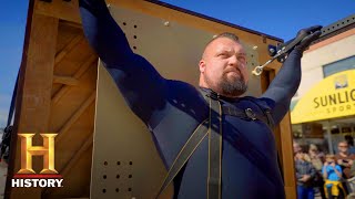 The Strongest Man in History Eddie Hall Carries a 600 Pound Piano Season 1  History [upl. by Naitsirhk116]