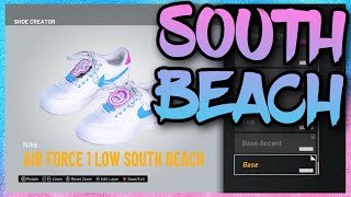 HOW TO MAKE Air Force 1 quotSouth Beachquot IN NBA 2K21 NBA 2K21 Shoe Creator [upl. by Notneuq141]