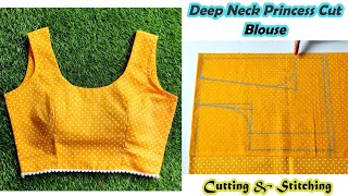 Padded Blouse Cutting And Stitching  32 Size Princess Cut Blouse  Stitch By Stitch [upl. by Anivahs617]