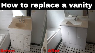 How to remove and install bathroom vanity  DIY [upl. by Susej]