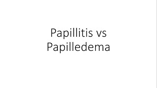 Papillitis vs Papilledema  Ophthalmology [upl. by Fonville]