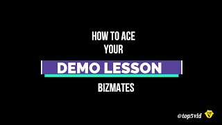 HOW TO ACE YOUR ONLINE TEACHING DEMO LESSON  Bizmates [upl. by Aitercal]