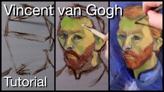 Portrait Painting Tutorial  Vincent van Gogh Paint Along [upl. by Niram974]