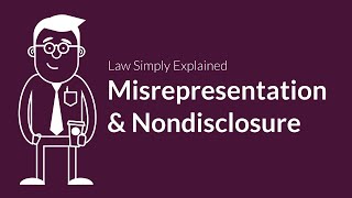 Misrepresentation and Nondisclosure  Contracts  Defenses amp Excuses [upl. by Onitnerolf296]