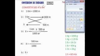CONVERSIÓN DE UNIDADES CON LA REGLA DE TRES [upl. by Carrew]