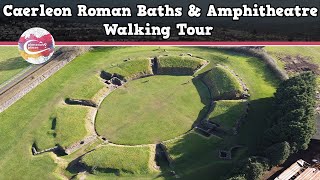 CAERLEON ROMAN BATHS amp AMPHITHEATRE WALES  Walking Tour  Pinned on Places [upl. by Valorie]