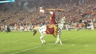 FSU Football Chief Osceola Renegade at Doak Tomahawk Chop [upl. by Anoif]