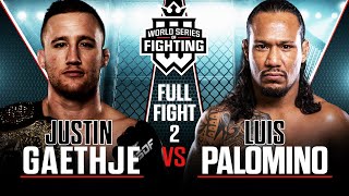 Full Fight  Justin Gaethje vs Luis Palomino 2 Lightweight Title Match  WSOF 23 2015 [upl. by Femi]