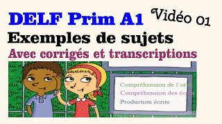 DELF Prim A1  Exemples de sujets  vidéo 01 [upl. by Aihsenak]