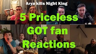 Priceless Game Of Thrones Fan Reactions  Arya kills Night King [upl. by Amandi]