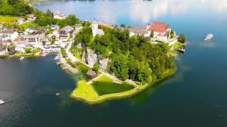 Traunsee Attersee Mondsee  Above Austria [upl. by Ahsieyn]