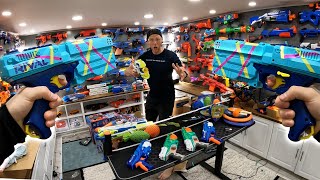 NERF GUN SKINS Road to 100 Nerf Guns Unboxed [upl. by Cordle]