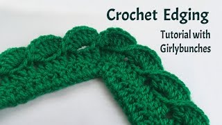 Crochet Wave Fan Edging  Tutorial  Girlybunches [upl. by Wivestad]