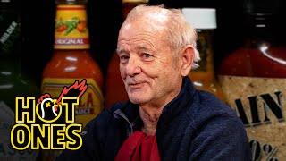 Bill Murray Doesn’t Flinch While Eating Spicy Wings  Hot Ones [upl. by Durston]