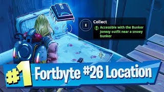 Fortnite Fortbyte 26 Location  Accessible with the Bunker Jonesy outfit near a Snowy Bunker [upl. by Kazimir]