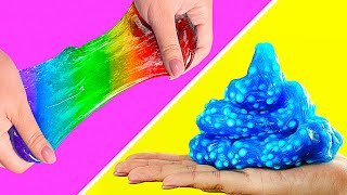 CRUNCHY And RAINBOW Slime  How To Make Cool Slime At Home [upl. by Einama]