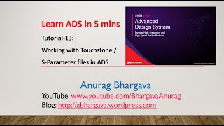 Tutorial13 Working with TouchstoneSParameter Files in ADS [upl. by Magocsi529]