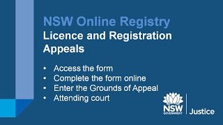 NSW Online Registry  Licence and Vehicle Registration Appeals [upl. by Hawley]