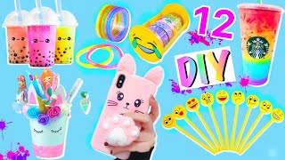 12 DIY  12 Things To Do When Youre Bored  Room Decor Phone Case School Supplies and more [upl. by Arita97]