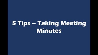 5 Tips Taking HOA Meeting Minutes [upl. by Knepper]