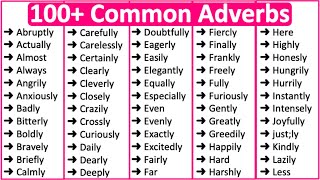 100 Common Adverbs in English 📚  Parts of speech [upl. by Saunderson57]