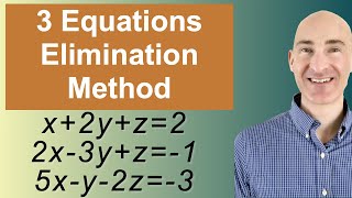 Solving Systems of 3 Equations Elimination [upl. by Etra]