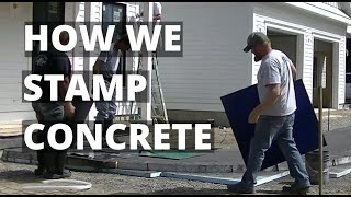 How To Stamp A Concrete Walkway  Ashlar Slate Stamped Concrete [upl. by Nnomae]