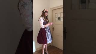 Crossdresser modeling bavarian dirndl Dress [upl. by Avin]