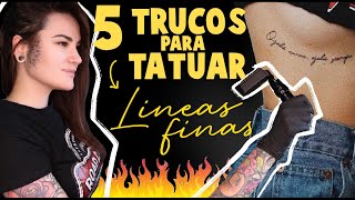 5 TRUCOS 🤯 para TATUAR LÍNEAS finas perfectas ✔️ [upl. by Rosetta]