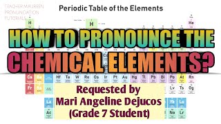 HOW TO PRONOUNCE THE 118 ELEMENTS IN PERIODIC TABLE  Teacher Maureen [upl. by Zelten914]