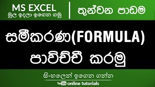 Microsoft Excel Beginner Course Sinhala Part 03  Starting with Formulas [upl. by Youlton]