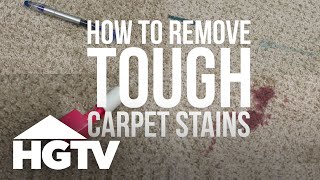 How to Remove Tough Carpet Stains  HGTV [upl. by Bartle9]