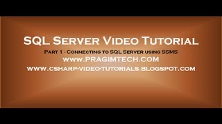 Connecting to SQL Server using SSMS  Part 1 [upl. by Anor]