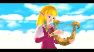 Legend of Zelda Skyward Sword HD  Zelda fully playing the harp in realtime [upl. by Neddy]