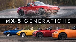 The Ultimate Mazda MX5 Generations Review amp ShootOut [upl. by Jasen]