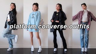 STYLING PLATFORM CONVERSE  casual and cute spring outfit ideas [upl. by Brebner434]