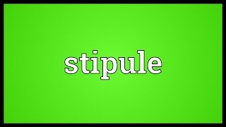 Stipule Meaning [upl. by Adonis]