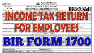 INCOME TAX RETURN FOR EMPLOYEES BIR FORM 1700 [upl. by Mahmud476]