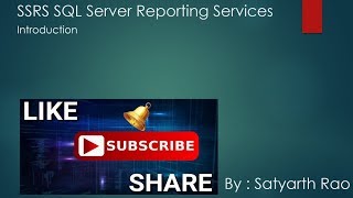 1 SSRS  Introduction to SQL Server Reporting Services [upl. by Clari]